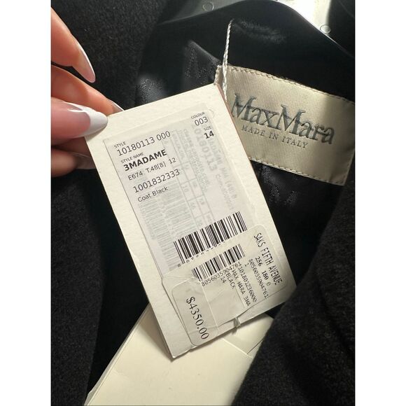 MAX MARA 101801 Icon Coat - Black Size US 14 $4,490 - Picture 6 of 8